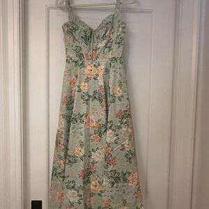 House of CB Orange Maxi Sundress Sweetheart Neckline